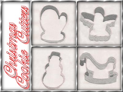 Christmas Cookie Cutters Embroidery Machine Design