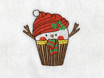 Christmas Cupcakes Embroidery Machine Design