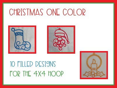 Christmas One Color Embroidery Machine Design