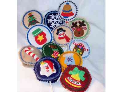 Christmas Sucker Covers Embroidery Machine Design