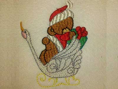 Christmas Swan and Bears Embroidery Machine Design