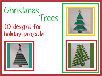 Christmas Trees Embroidery Machine Design