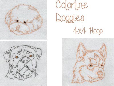 Colorline Doggies Embroidery Machine Design