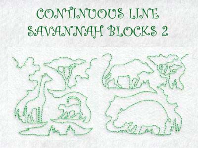 Continuous Line Savanna Blocks 2 Embroidery Machine Design