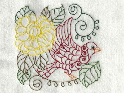 Colorline Birds Embroidery Machine Design