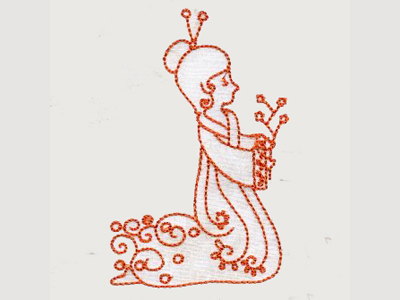 Colorline Geishas Embroidery Machine Design