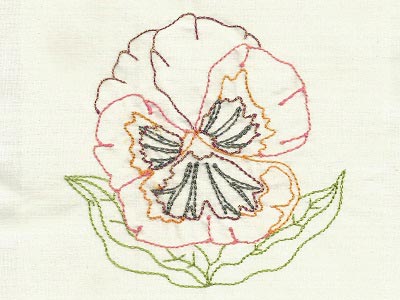 Colorline Pansies Embroidery Machine Design