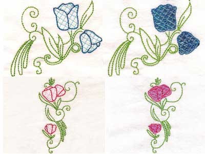 Colorline Tulips Embroidery Machine Design