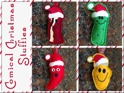 Comical Christmas Stuffies Embroidery Machine Design