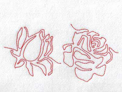Continuous Line Roses Embroidery Machine Design
