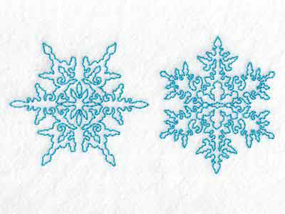Continuous Line Snowflakes Embroidery Machine Design