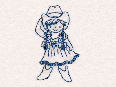 Blueline Cowgirls 2 Embroidery Machine Design