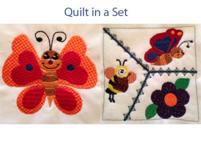 Crazy Quilt Butterflies Embroidery Machine Design