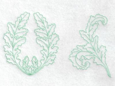 Curly Leaves Embroidery Machine Design