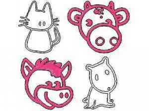 Cute Animals Embroidery Machine Design