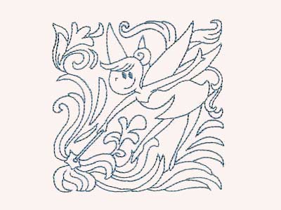 Cute Fairies Quilt Blocks Embroidery Machine Design