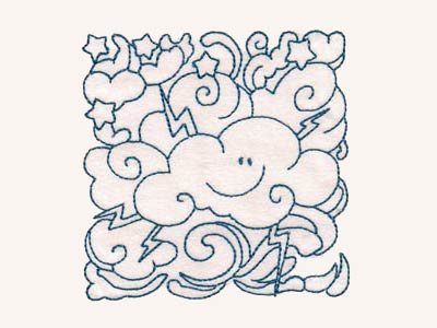 Cute Sky Blocks Embroidery Machine Design