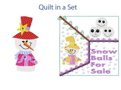 Cute Snowmen Embroidery Machine Design