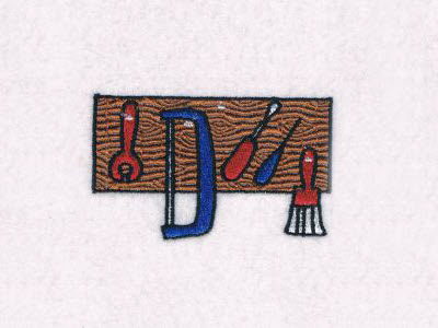 Daddys Garage Filled Embroidery Machine Design