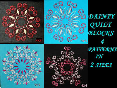 Dainty Quilt Blocks Embroidery Machine Design