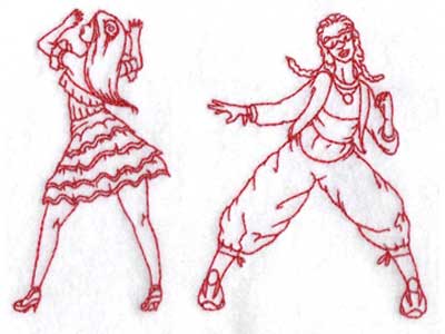 Dancer Embroidery Machine Design