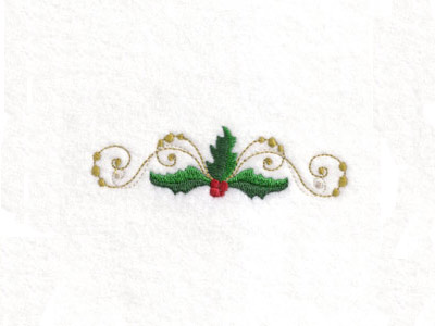 Deck the Holly Embroidery Machine Design