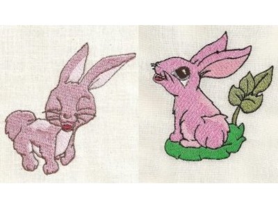 Delightful Bunnies Embroidery Machine Design