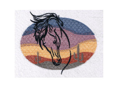 Desert Horses Embroidery Machine Design