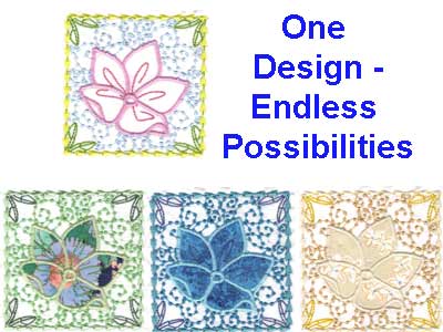 Divine Flower Squares Embroidery Machine Design