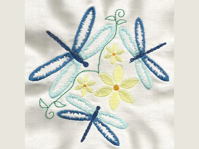 Dragonfly Outlines Embroidery Machine Design