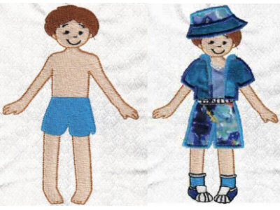 Dressing Mike Doll Embroidery Machine Design