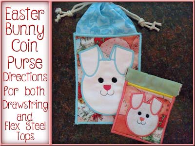 Easter Bunny Coin Purse Embroidery Machine Design