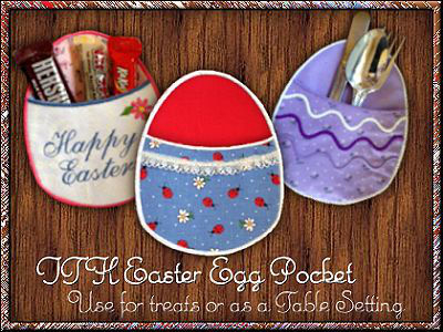 In The Hoop Easter Egg Pockets Embroidery Machine Design