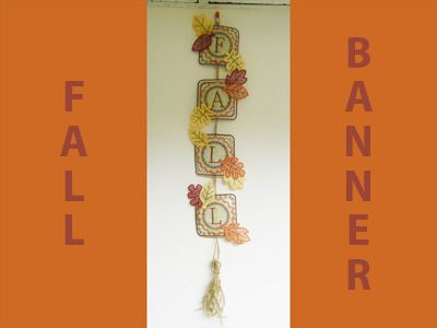 Fall Banner Embroidery Machine Design