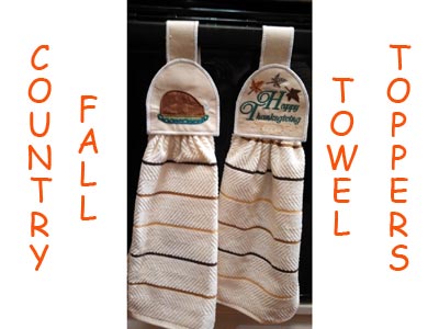 Fall Country Towel Toppers Embroidery Machine Design
