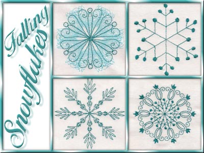 Falling Snowflakes Embroidery Machine Design