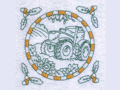 Fall Scenes Colorwork Embroidery Machine Design