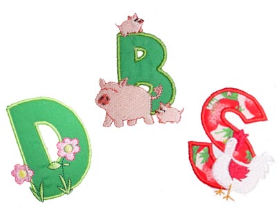 Farm Animal Applique Alphabet