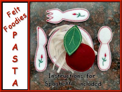 Felt Foodies Pasta Embroidery Machine Design