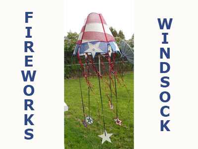 Fireworks Windsock Embroidery Machine Design