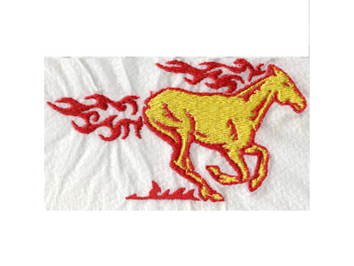 Flaming Horses Embroidery Machine Design