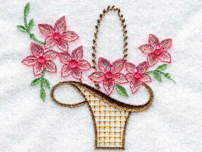 Floral Baskets Embroidery Machine Design