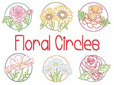 Floral Circles Embroidery Machine Design