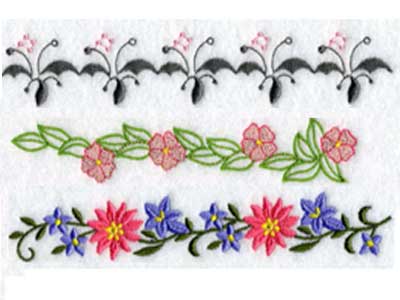 Floral Endless Borders 2 Embroidery Machine Design