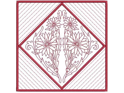 Floral Quilt Blocks Embroidery Machine Design