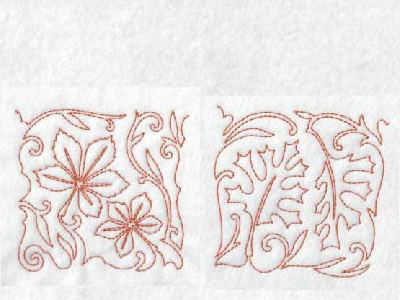 Free Motion Fall Leaves Blocks Embroidery Machine Design