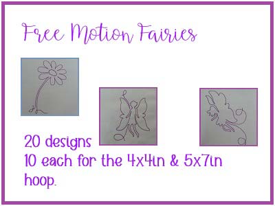 Free Motion Fairies Embroidery Machine Design