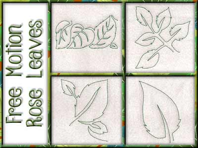 Free Motion Rose Leaves Embroidery Machine Design