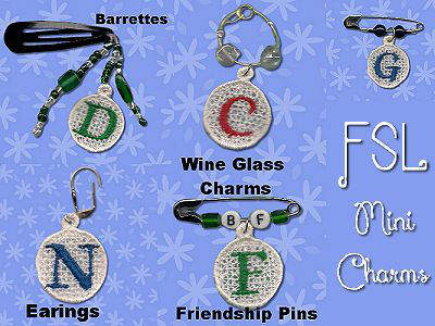 FSL Mini Charms Alphabet Embroidery Machine Design