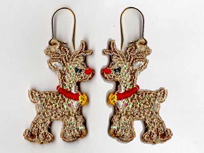 Free Standing Lace Mylar Holiday Earrings v2 Embroidery Machine Design
